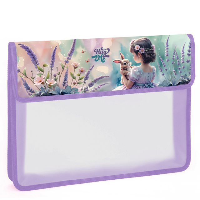 Папка д/тетрад. А4 (340*250*70) на липучке, пластик/ткань "Мой зайчонок"