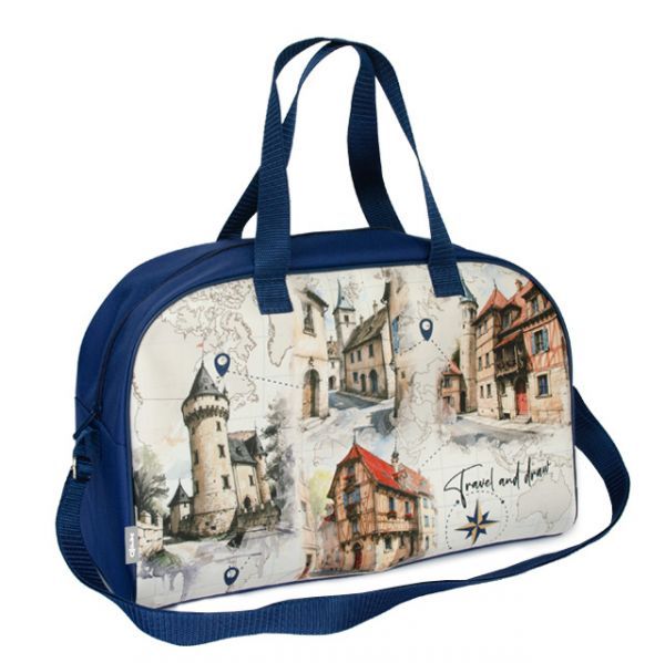 Сумка для внешкольных занятий 41*26*17см Оникс "Путешествуй и рисуй!" карман, регулируемый съемный р