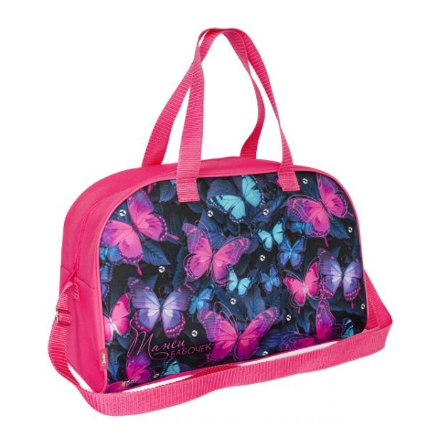 Сумка для внешкольных занятий 41*26*17см Оникс "Танец бабочек" карман, регулируемый съемный ремень