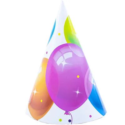 Колпак карнавальный "Шары Кристальные" 18см,  6 шт/уп