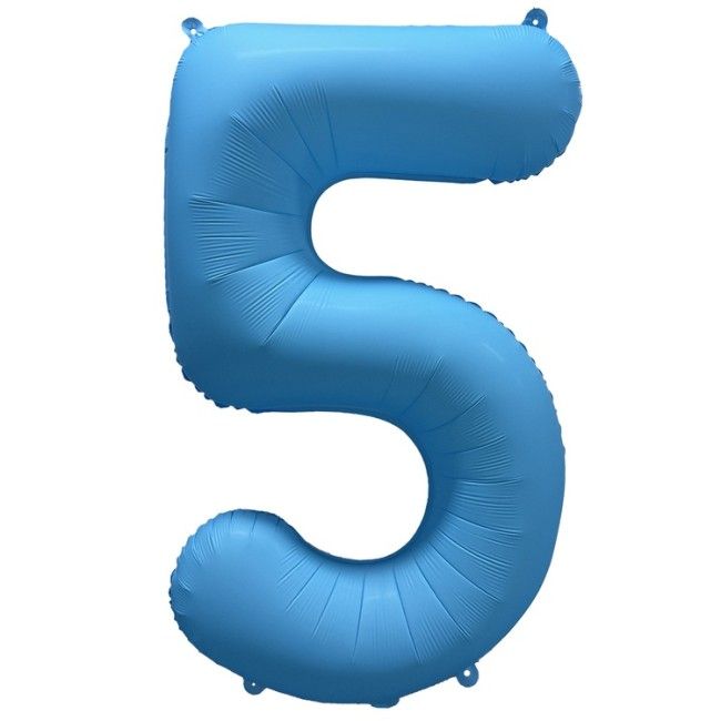 Шар фольга 40" "Цифра 5" Неон Blue