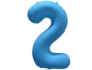 Шар фольга 40" "Цифра 2" Неон Blue