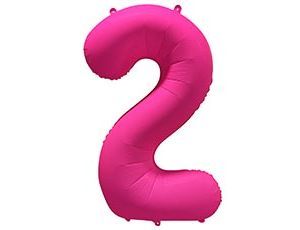 Шар фольга 40" "Цифра 2" Неон Pink