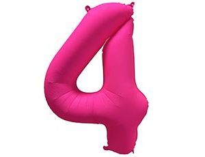 Шар фольга 40" "Цифра 4" Неон Pink