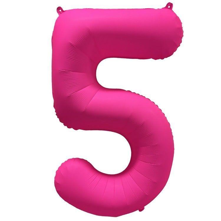 Шар фольга 40" "Цифра 5" Неон Pink