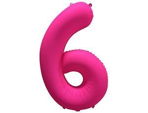 Шар фольга 40" "Цифра 6" Неон Pink