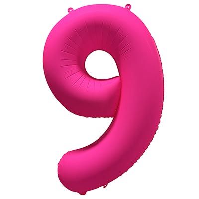 Шар фольга 40" "Цифра 9" Неон Pink