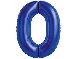 Шар фольга 40" "Цифра 0" Полуночно-синий