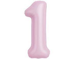Шар фольга 40" "Цифра 1" Зефирный