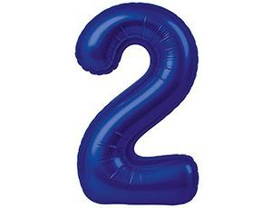 Шар фольга 40" "Цифра 2" Полуночно-синий