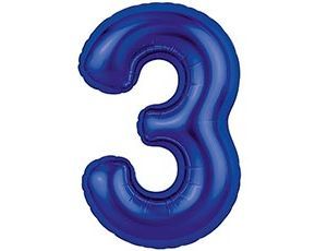 Шар фольга 40" "Цифра 3" Полуночно-синий