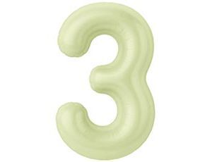 Шар фольга 40" "Цифра 3" Пыльный лайм