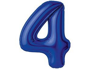 Шар фольга 40" "Цифра 4" Полуночно-синий