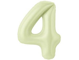 Шар фольга 40" "Цифра 4" Пыльный лайм