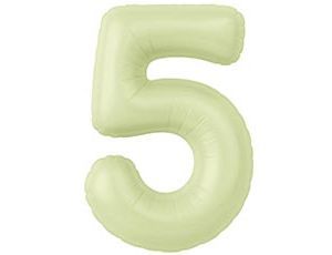 Шар фольга 40" "Цифра 5" Пыльный лайм