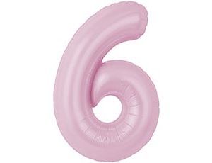 Шар фольга 40" "Цифра 6" Зефирный