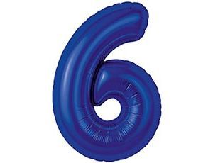 Шар фольга 40" "Цифра 6" Полуночно-синий