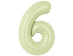 Шар фольга 40" "Цифра 6" Пыльный лайм