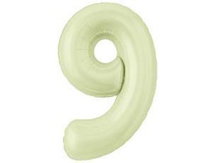 Шар фольга 40" "Цифра 9" Пыльный лайм
