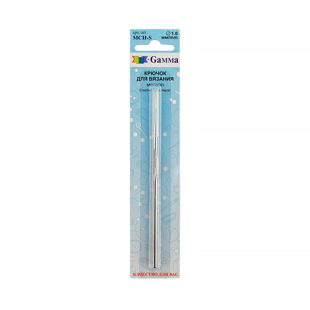 Крючок для вязания D=1,0мм, 12см сталь с покрытием