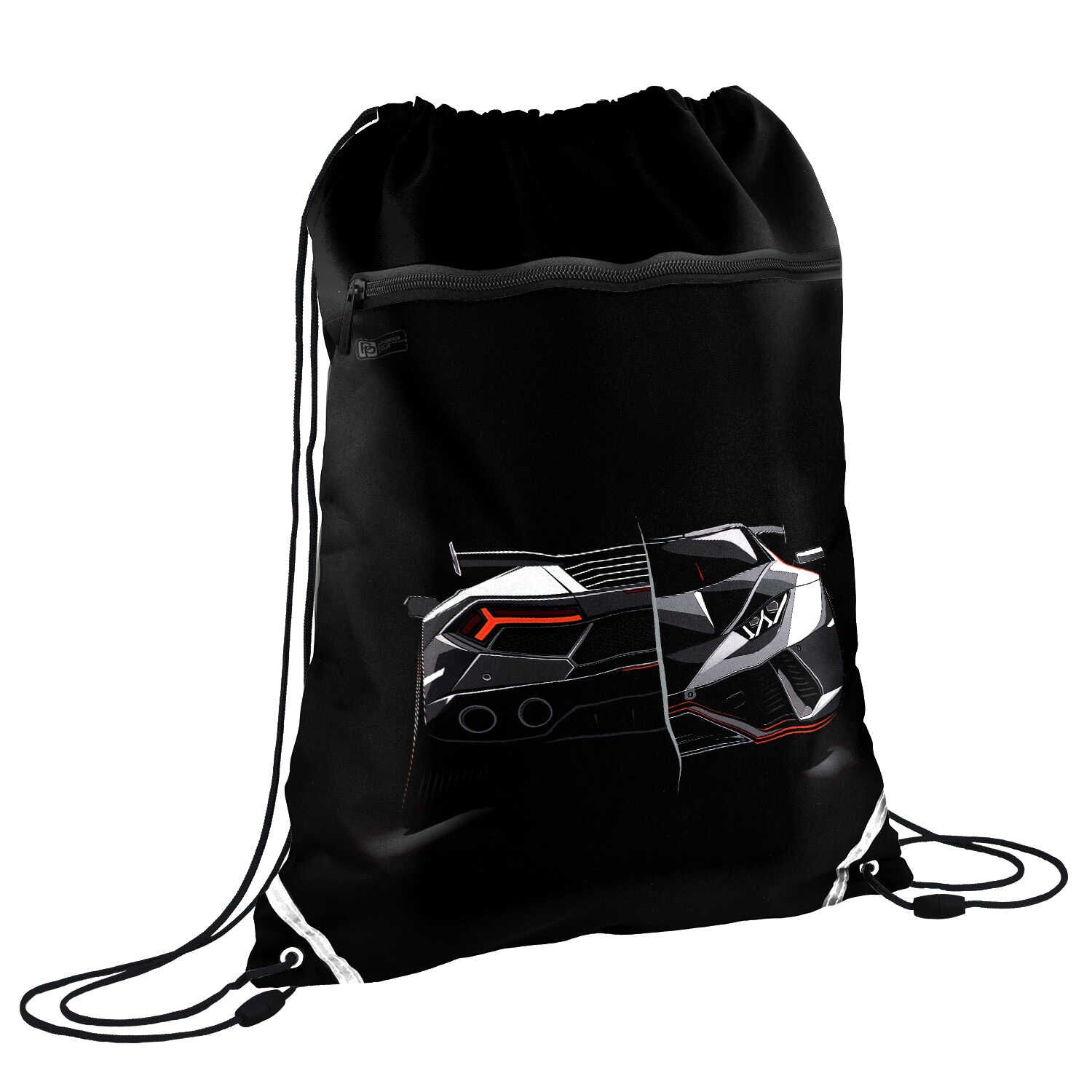 Мешок для обуви 1 отд, 360*480 карман, светоотр. "Кибергонка"