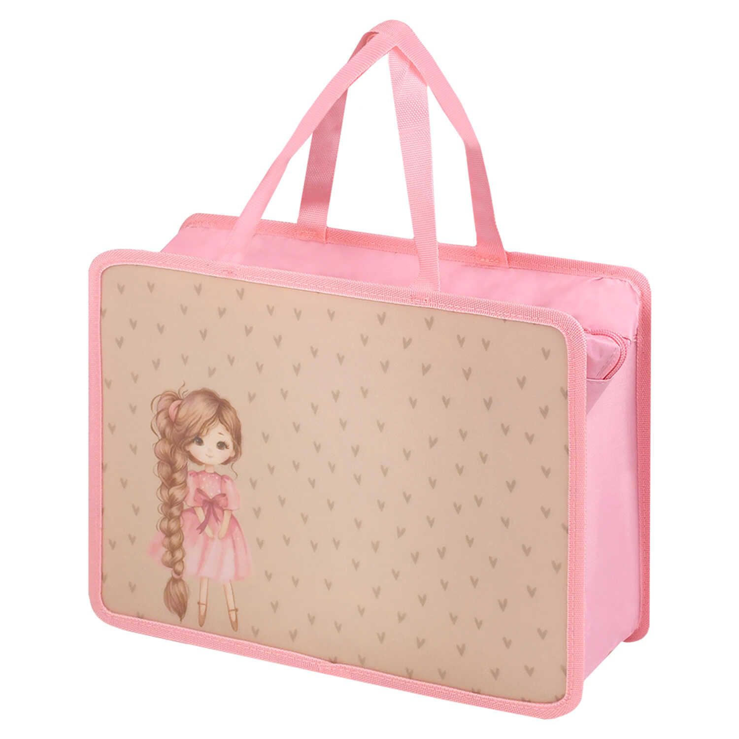 Папка А4 (340*250*95) с ручками, молния, пластик "Желейные мишки" глиттер