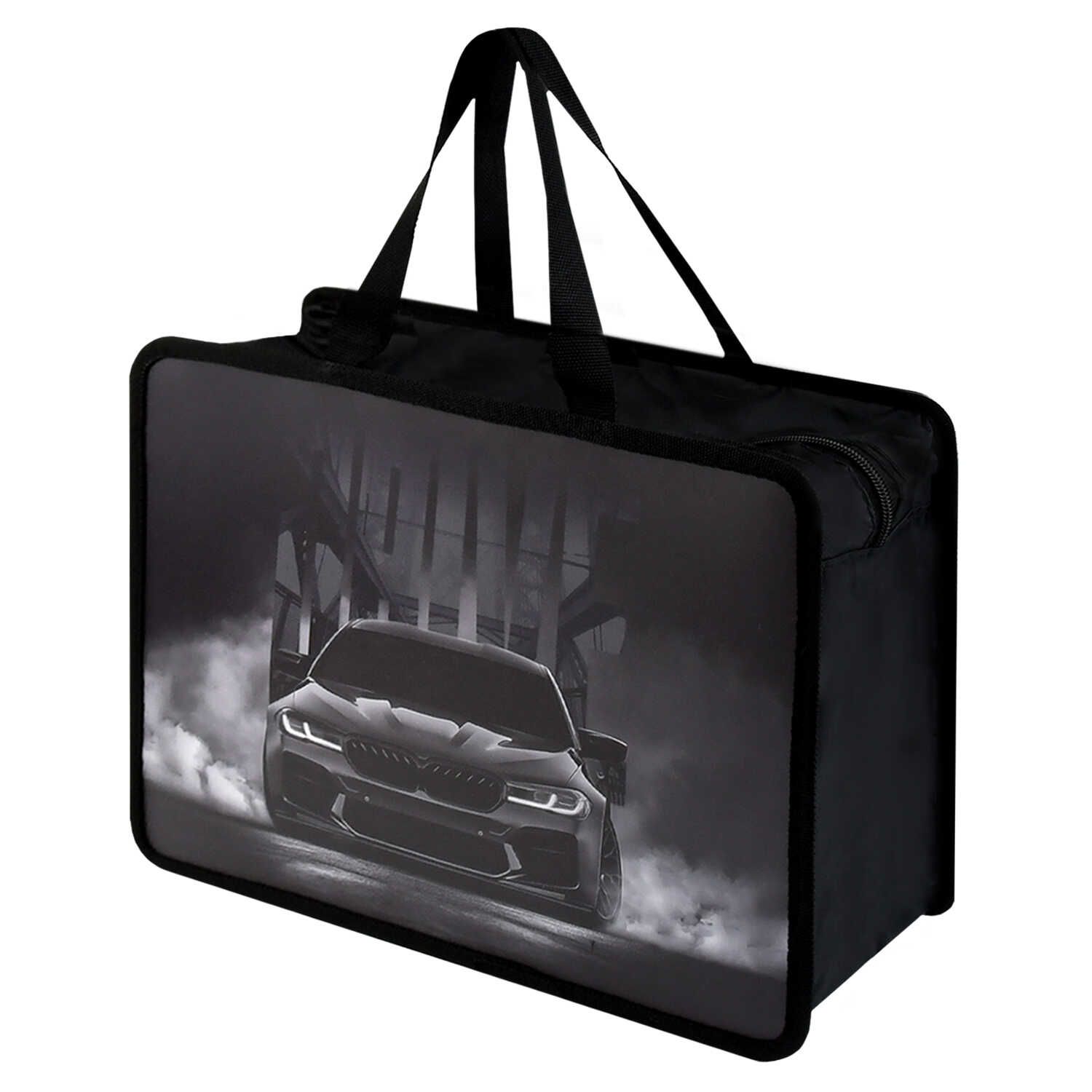 Папка А4 (340*250*95) с ручками, молния, пластик "Драйв" глиттер