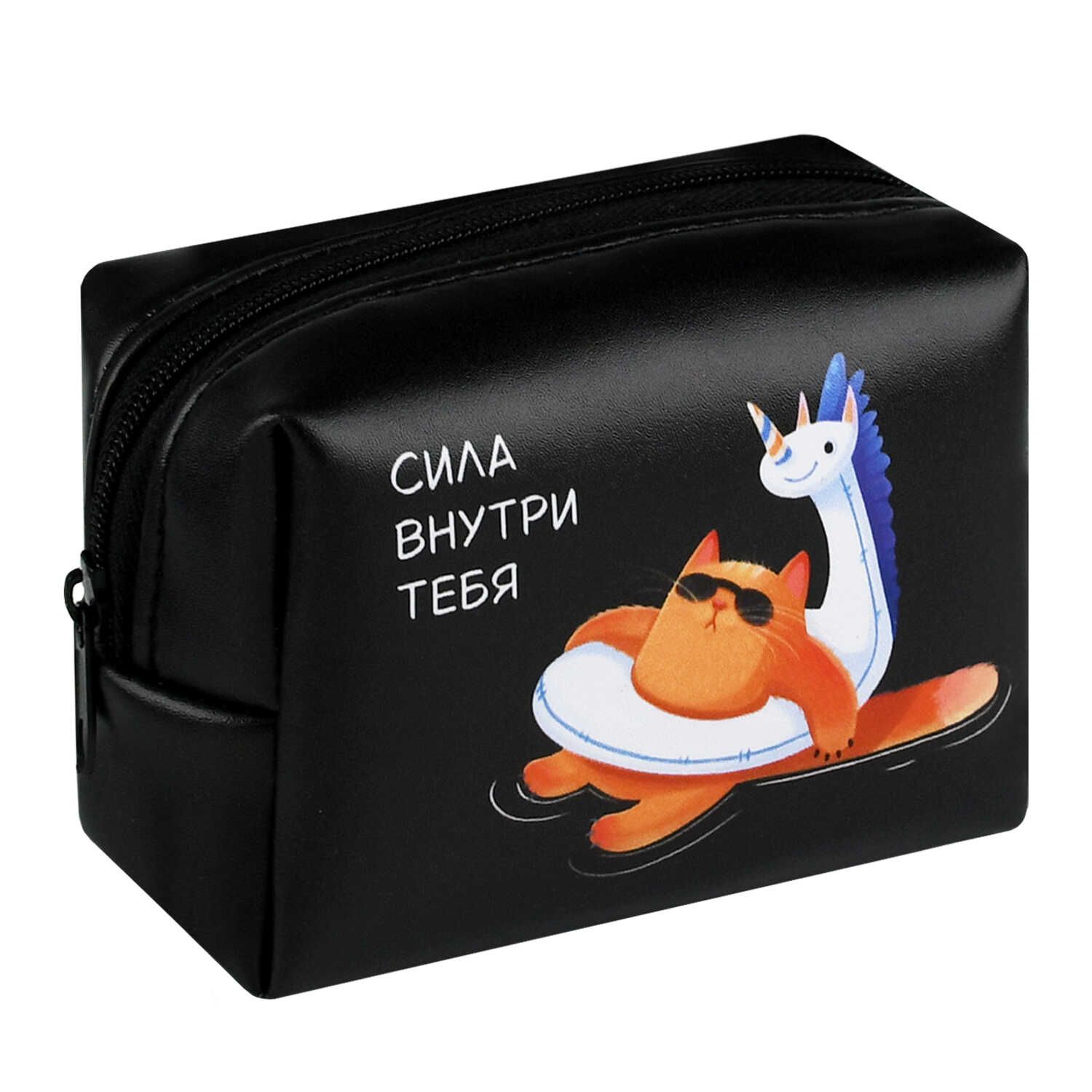 Кошелек для банкнот и монет Феникс+ "Суперкот" 10*7*5см, ткань, молния, цифровая печать