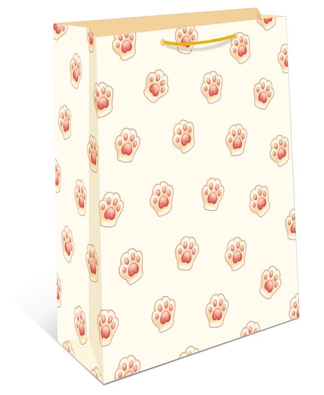 Пакет подар. бумажн. 18*23*10 см 150гр/м "Лапки"