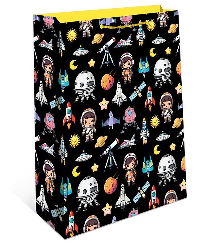 Пакет подар. бумажн. 33*42*10 см 150гр/м "Космос"