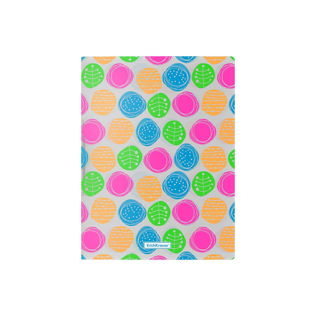 Папка на 2 кольцах пластиковая ErichKrause® Buttons, 24мм, A4 (в пакете по 4 шт.)