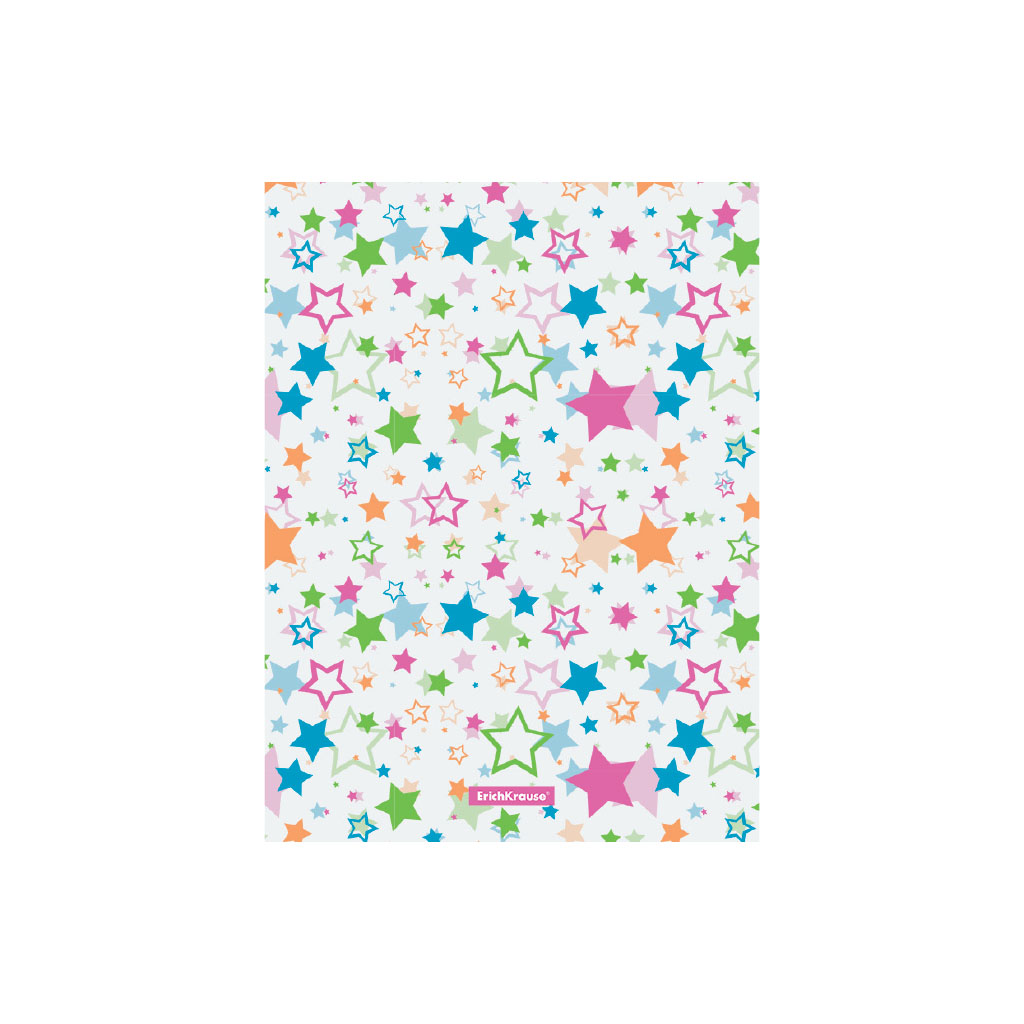 Папка с боковым зажимом пластиковая ErichKrause® Neon Stars, A4 (в пакете по 4 шт.)