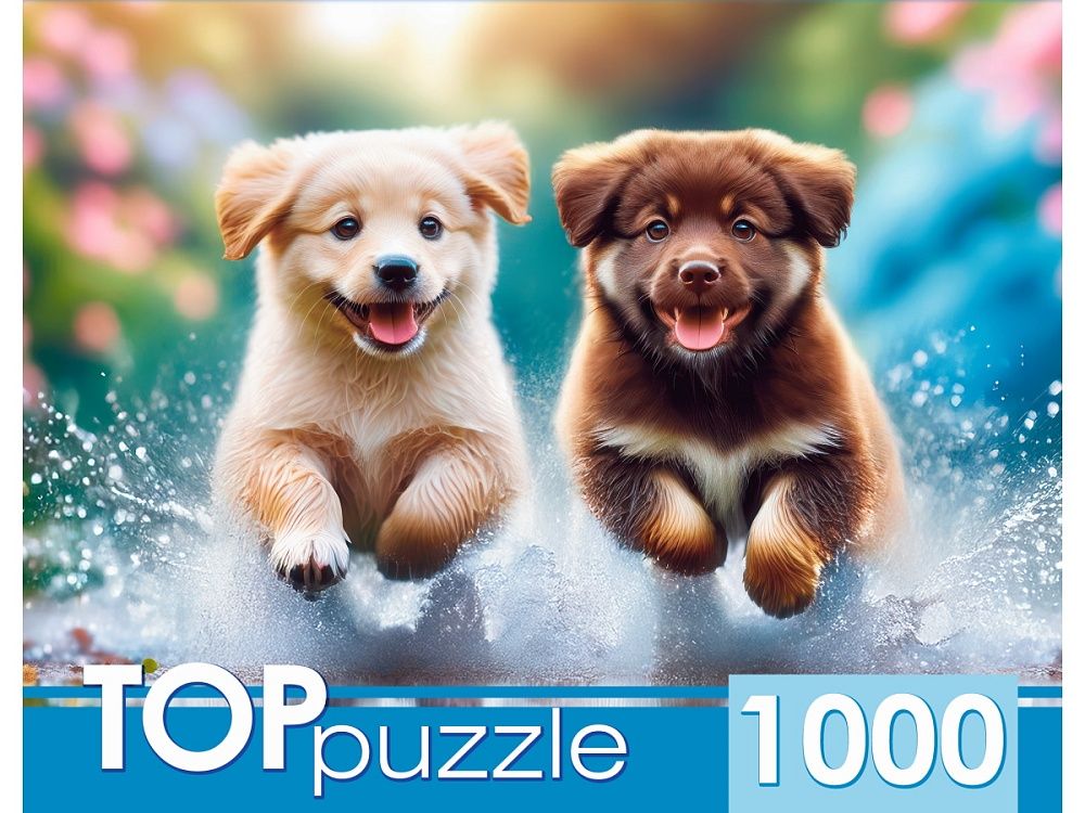 Пазлы 1000 элементов "Бегущие щенки" TOPpuzzle