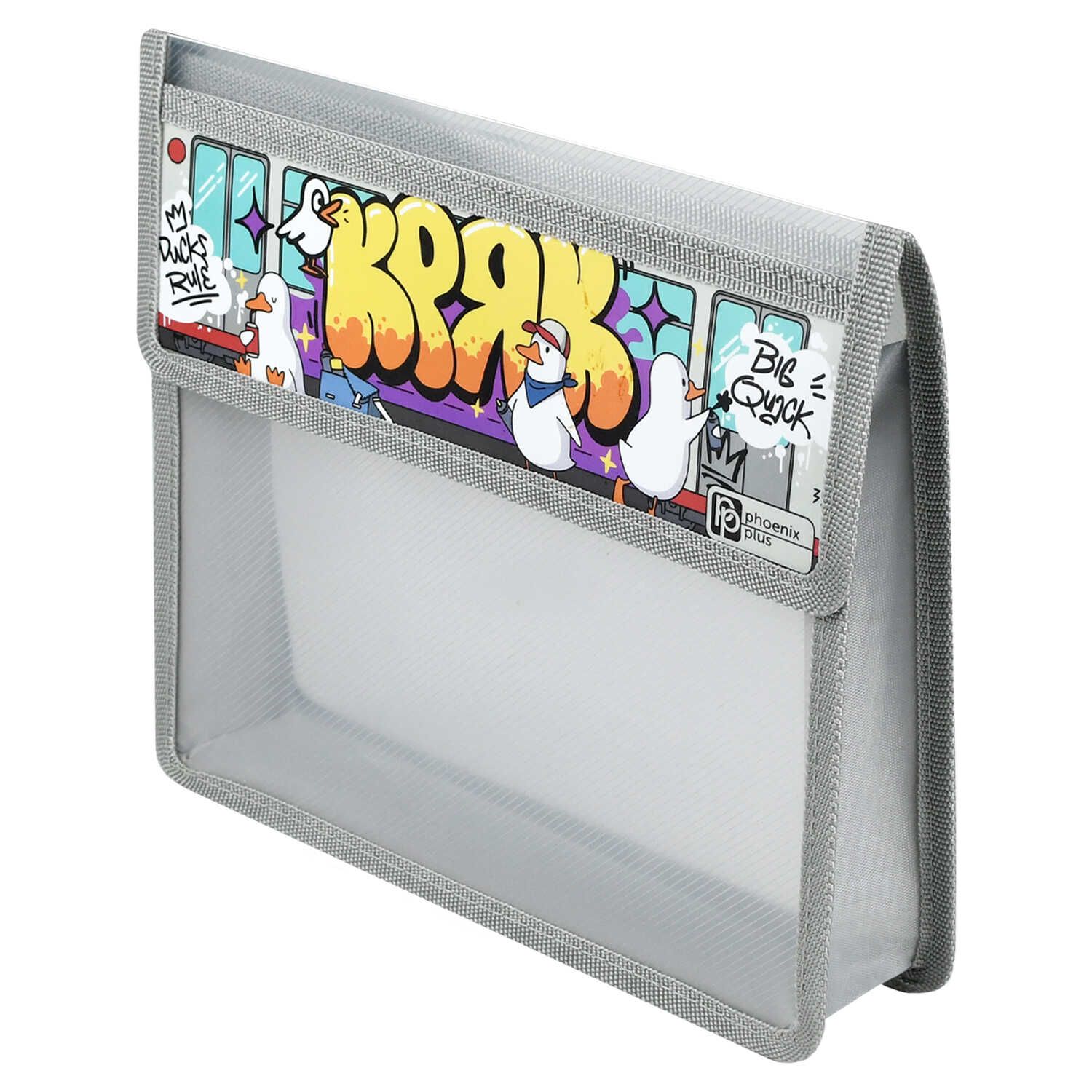 Папка д/тетрад. А5 (238*200*50) 1отд. на липучке, пластик "Утки в метро"