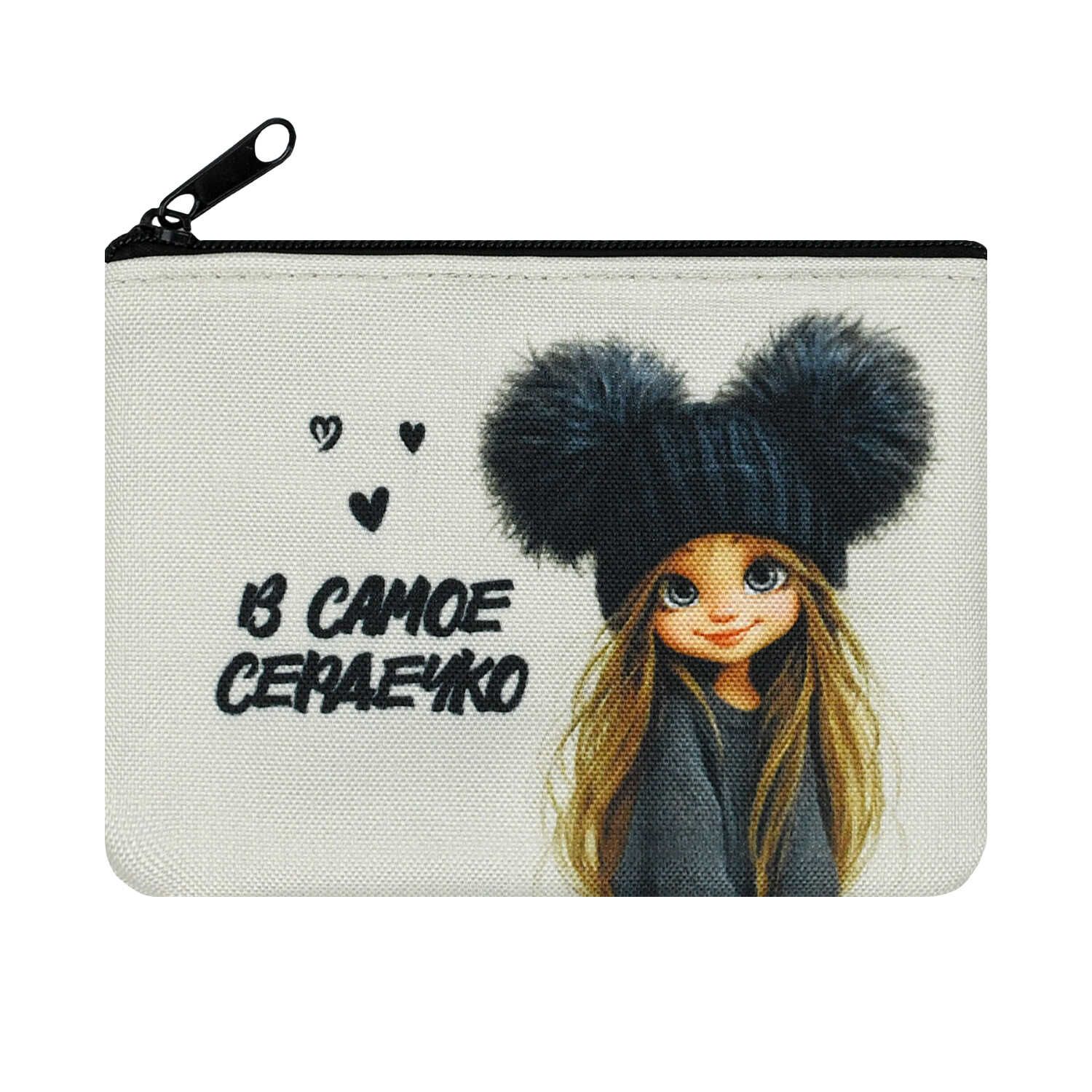 Кошелек для банкнот и монет Феникс+ "Девчонка в шапке" 11*8см, ткань, молния