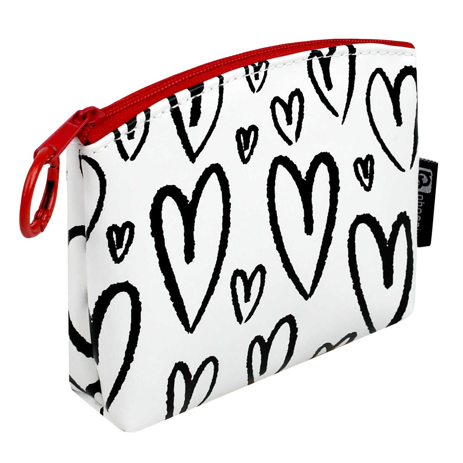 Кошелек для банкнот и монет Феникс+ "Крупные сердечки" 11*7,5*3,5см, кожзам, молния