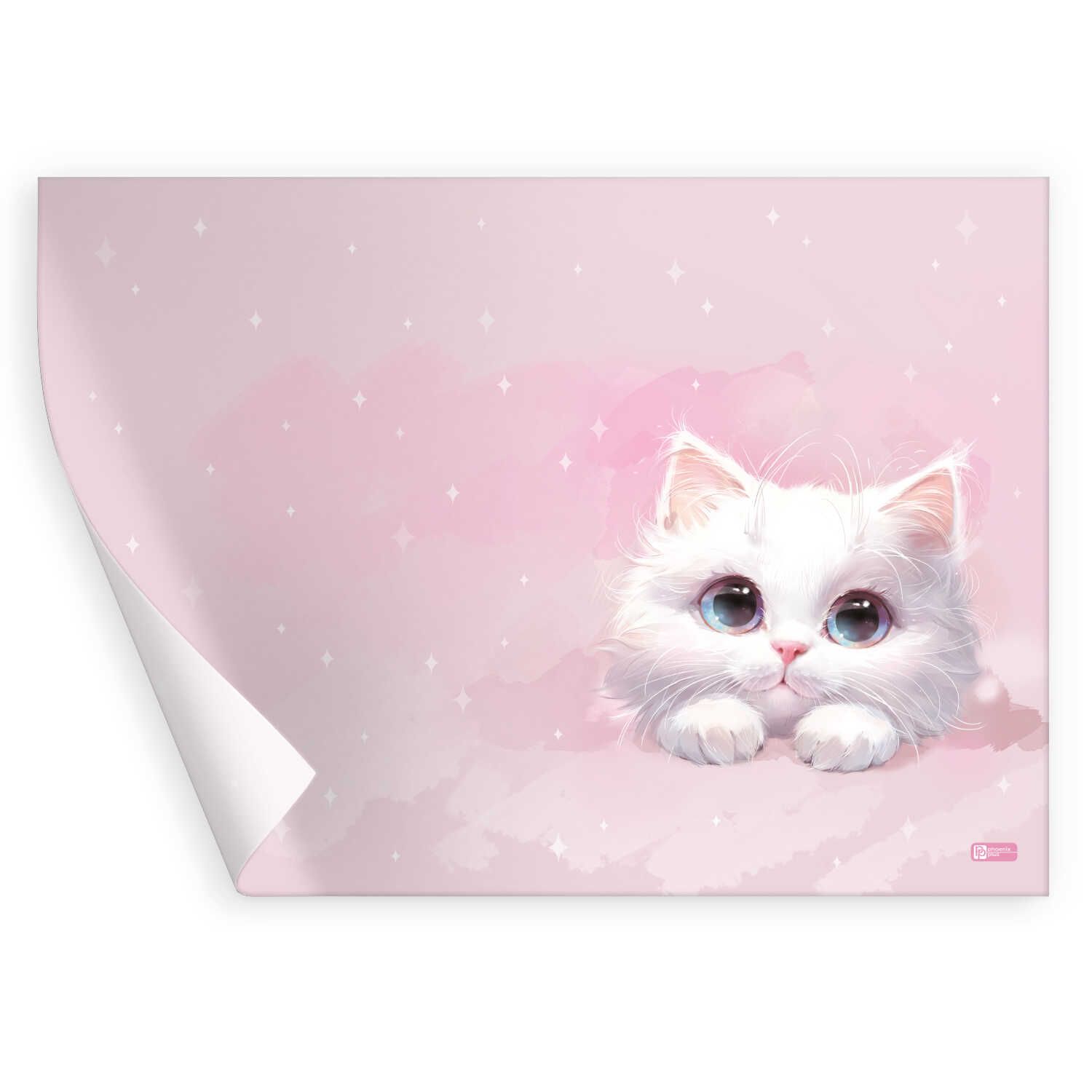 Клеенка для уроков труда "Белый кот" 500*700мм, ПВХ, 130 мкм