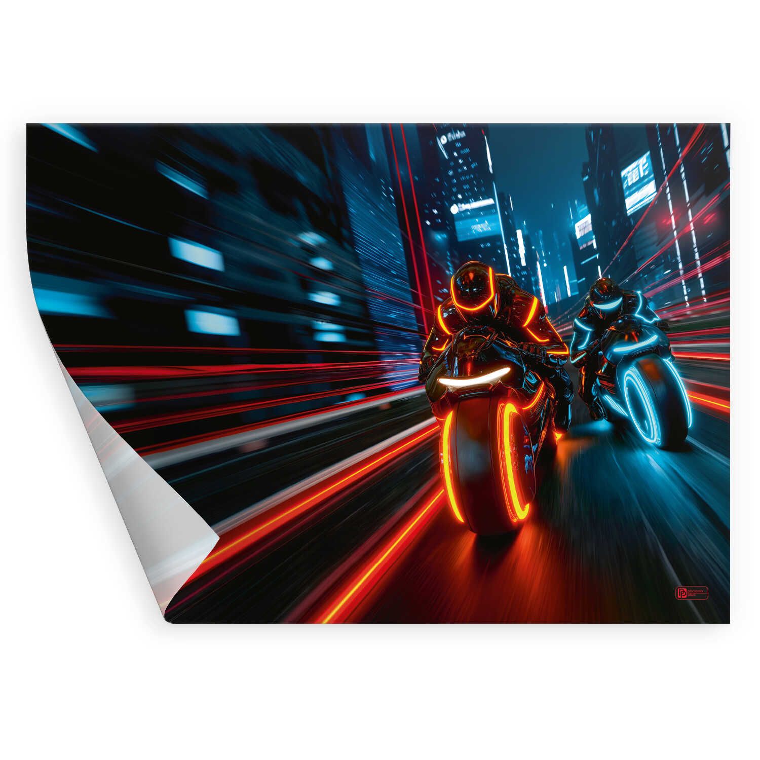 Клеенка для уроков труда "Ночные мотоциклисты" 500*700мм, ПВХ, 130 мкм