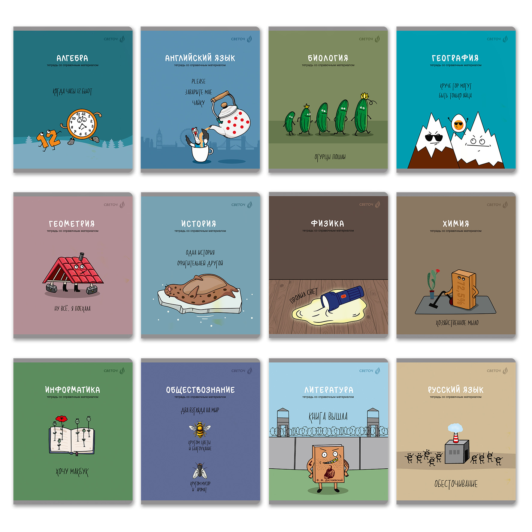 Комплект предметных тетрадей "Большая перемена" 12 шт в упаковке, 48л., выб.лак.