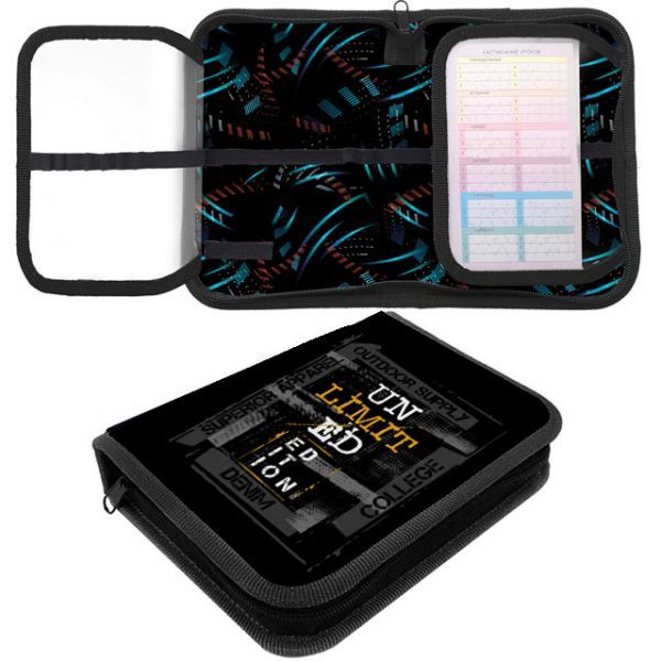 Пенал 1 отд. с 2-мя откид.пл. (200*140*40) молния, ткань "Un limited"