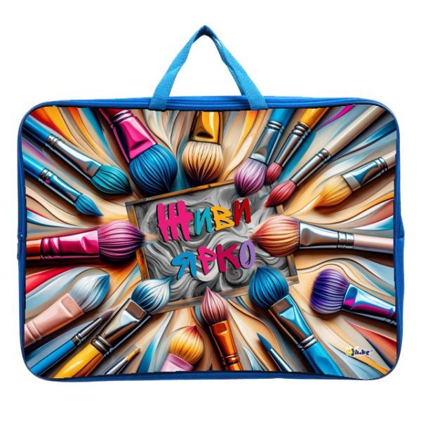 Папка А3 (475*345*80) с ручками, молния, ткань "Живи ярко"