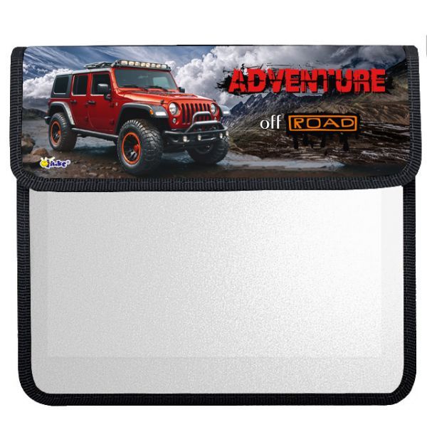 Папка д/тетрад. А5 (240*205*45) 1отд. на липучке, пластик "Внедорожник красный"