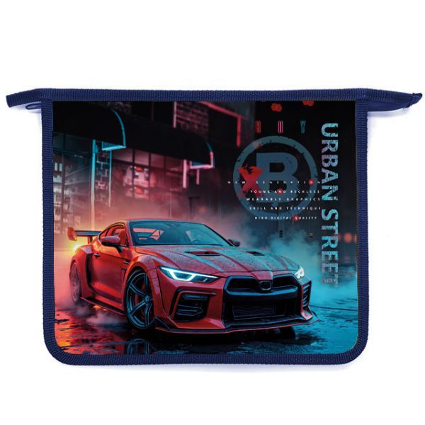 Папка д/тетрад. А5 (240*205*45) 1отд. молния сверху, пластик "Стритрейсинг" диз.с двух сторон