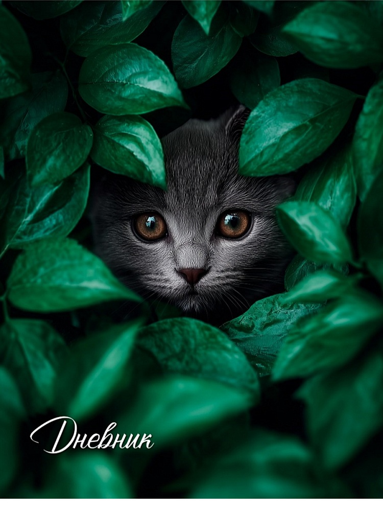 Дневник старш кл. обл. 7БЦ "Кот в листьях" выб.лак., 48л.