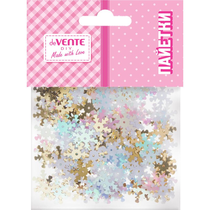 Пайетки  декоративные "Снежинки" 15 г,  ассорти цветов
