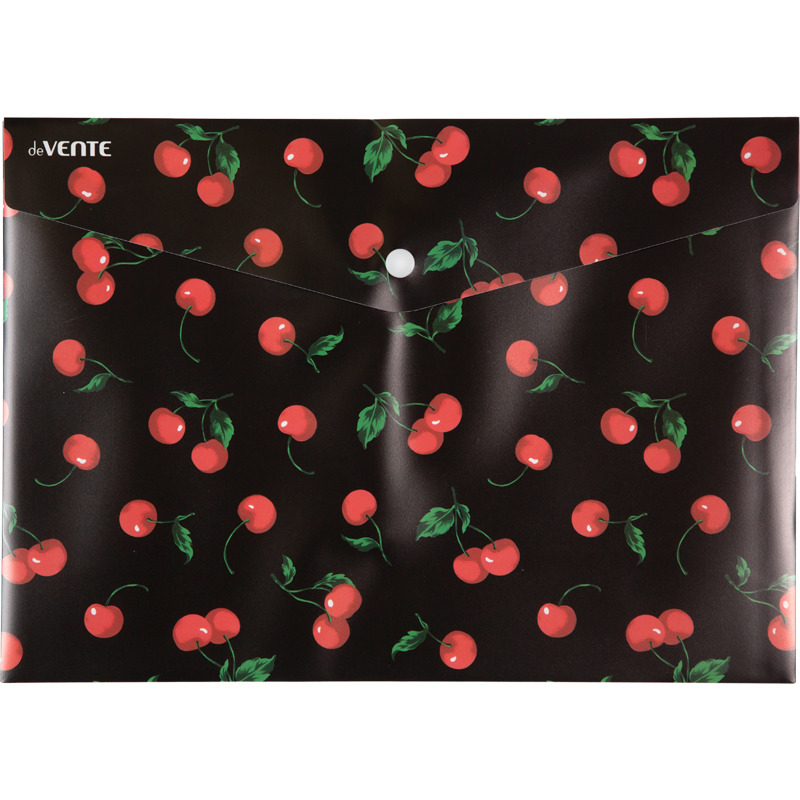 Конверт на кнопке  с рисунком А4 Very Cherry, 0,18мм, непрозрачная