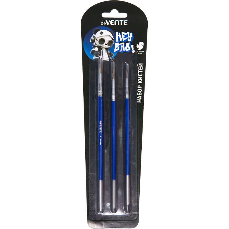 Набор кистей "deVENTE. Hey Bro" 3 шт, (белка  1, 3, 6)