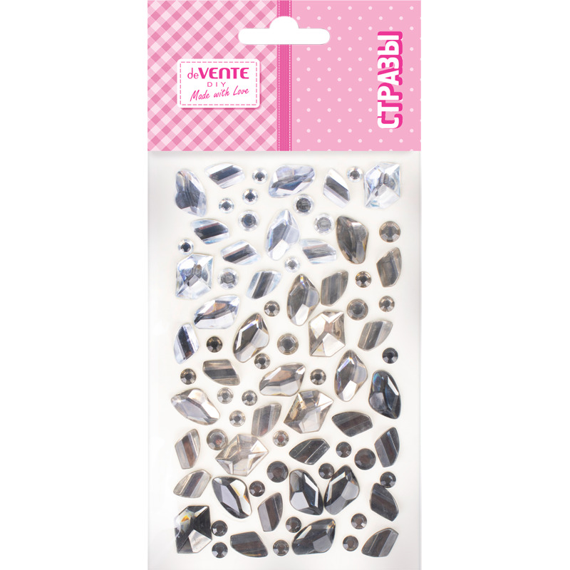 Стразы клеевые "DIY Craft Gem" 20,5*10см, серебристые, 80шт.