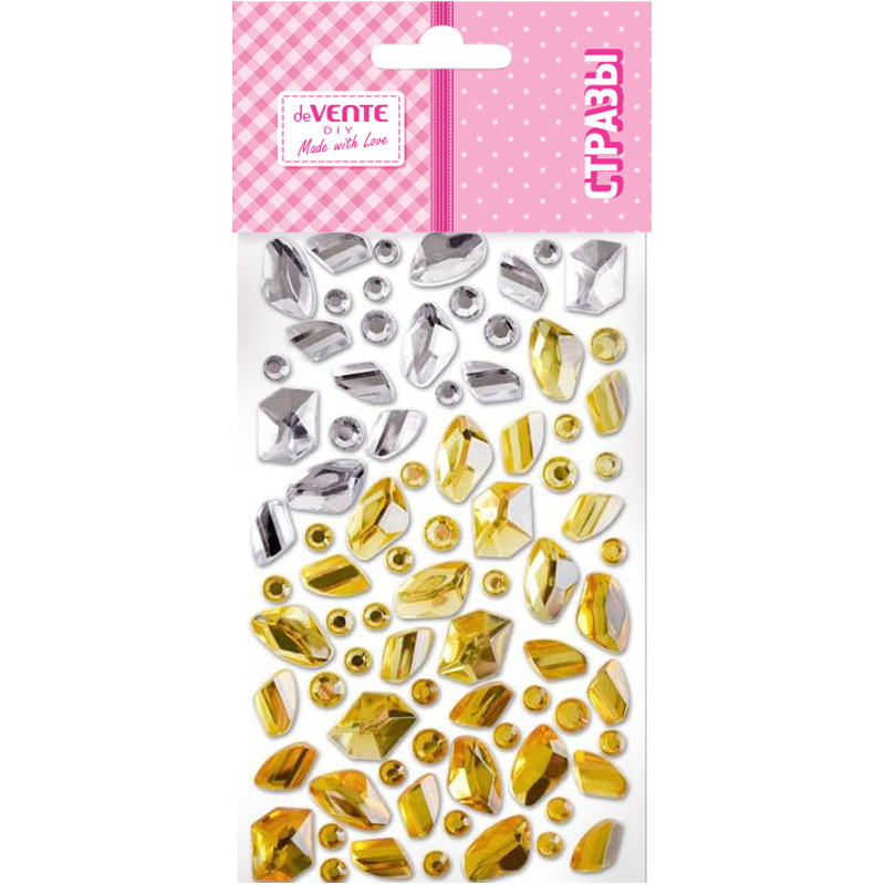 Стразы клеевые "DIY Gradient Gemstones", серебристо-золотистые, 40шт.