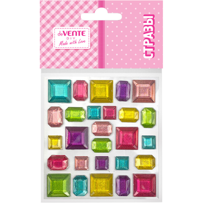 Стразы клеевые "DIY Chunky Gems Brights", крупные,ассорти цветов, 27шт.